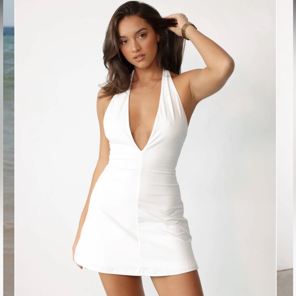 Charcoal clothing white mini dress